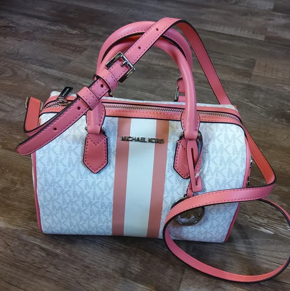 MICHAEL KORS Signature Logo Bedford Small Duffle Satchel Crossbody